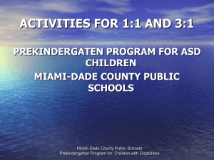 ACTIVITIES FOR 1:1 AND 3:1 - Miami