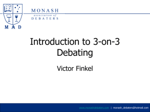 Introduction to 3-on-3 Debating - Monash Association of Debaters