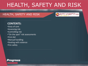 Health, Safety & Risk - University of Northampton Students` Union