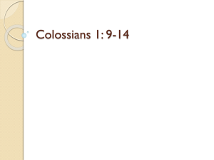 Colossians 1: 9-14