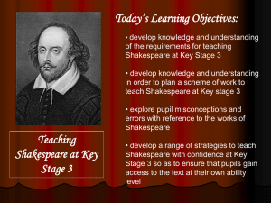 Teaching Shakespeare at Key Stage 3 PowerPoint