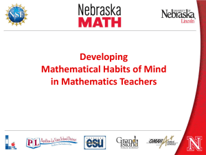 Habits of Mind - Institute for Mathematics & Education