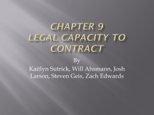 Chapter 9 Legal Capacity to Contract
