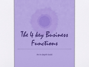 The 4 key Business Functions