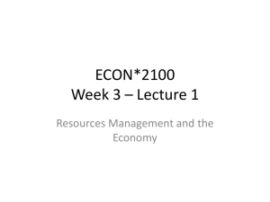 ECON*2100 Week 3 * Lecture 1