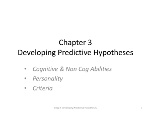 Chap 3 Developing Predictive Hypotheses