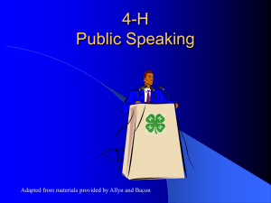 Generic Public Speaking PowerPoint slides. - Georgia 4-H