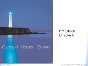 Garrison Noreen Brewer 11th Edition Chapter 8