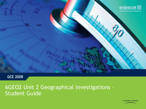 Unit 2 - Geographical Investigations - Student Guide