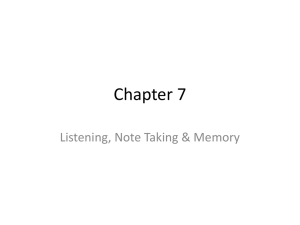 (Chapter 7) Listening and Note taking