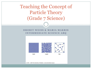 Teaching the Concept of Particle Theory (Grade 7