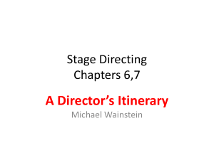 Stage Directing Chapters 6,7