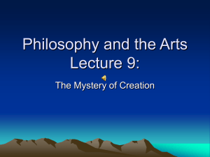 Philosophy and the Arts Lecture 9: