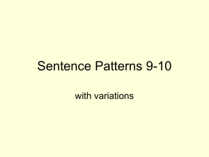 Sentence Patterns 9