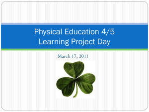 Physical Education 4/5 Learning Project Day