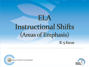 ELA Instructional Shifts (Areas of Emphasis) K