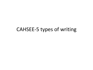 CAHSEE-5 types of writing