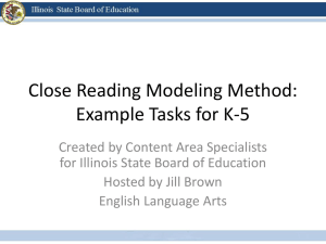 Close Reading: Example Tasks for K-5