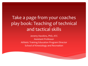 Take a page from your coaches play book: Teaching of technical