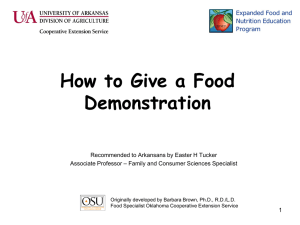 How to Give a Food Demonstration