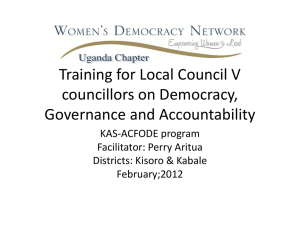 Training for local council V councillors on Democracy, Governance