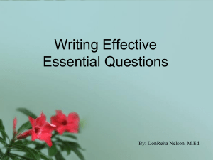Writing Effective Essential Questions