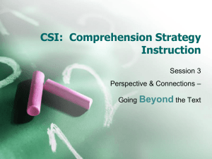 CSI: Comprehension Strategy Instruction