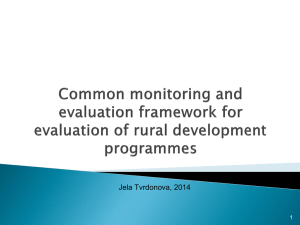 Common monitoring and evaluation framework for evaluation of