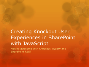 Creating Knockout User Experiences in SharePoint