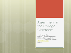 Assessment in the College Classroom