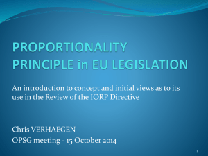 Proportionality principle in EU legislation An introduction to