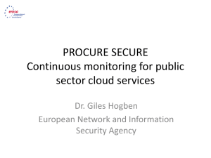 ENISA/EU Agencies Cloud Computing Procurement Support