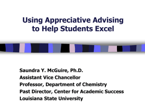 PowerPoint from Dr. McGuire`s advising workshop