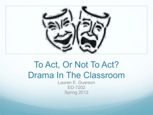 To Act, Or Not To Act? Drama In The Classroom