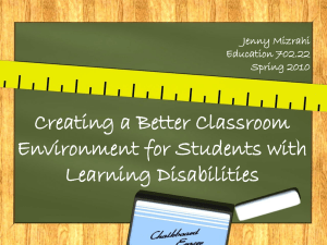 Creating a Better Classroom Environment for Students with Learning