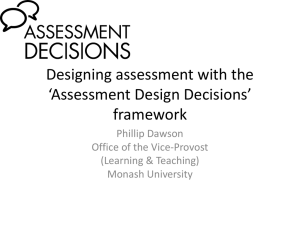 Assessment decisions framework