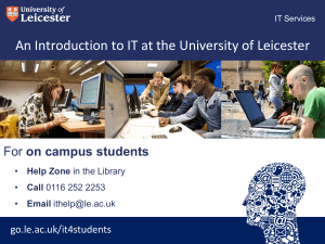 on campus students - University of Leicester