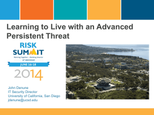 Learning to Live with an Advanced Persistent Threat PPT Only