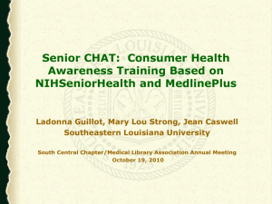 Senior CHAT: Consumer Health Awareness Training Base on