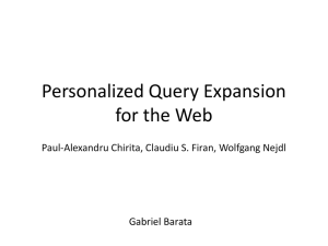 Personalized Query Expansion for the Web