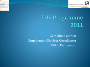 TUS Programme - PAUL Partnership
