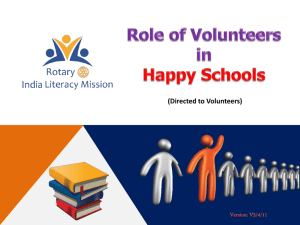 FINAL Role of Volunteers in Happy Schools - Rotary T-E-A-C-H