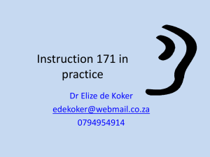 Dr Elize de Koker – Instruction 171 in Practice