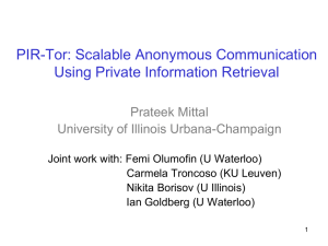 PIR-Tor: Scalable Anonymous Communication Using