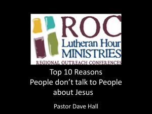 Top 10 Reasons People don*t talk to People about Jesus