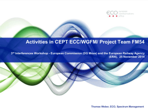 Activities in CEPT ECC/WGFM/ Project Team FM54