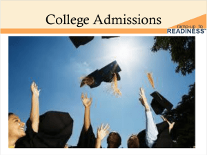 ramp-up to readiness/act college admissions power point