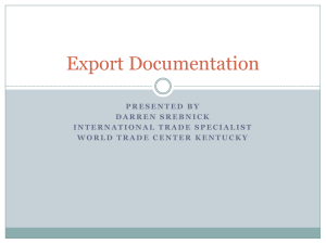 Export Documentation KEI World Trade Center of KY