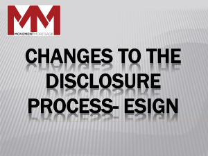 Changes to the disclosure process