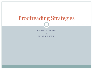 Powerpoint on Proofreading Strategies